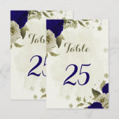 Die Tischnummer ist blau-beige (Vorne/Hinten)