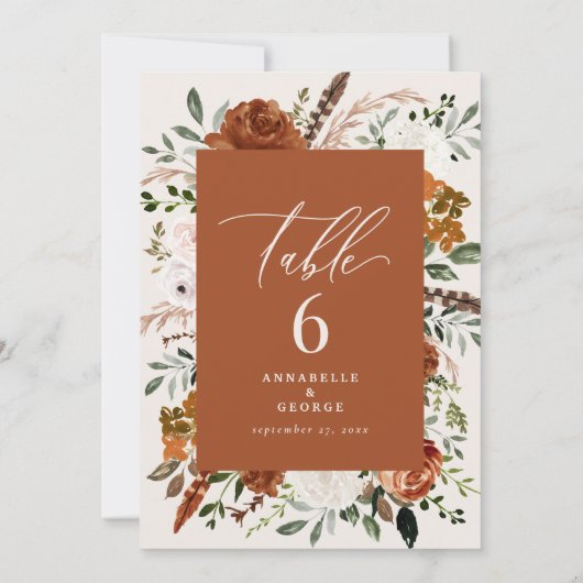 Die Tischnummer ist elegant und elegant. (Rückseite)