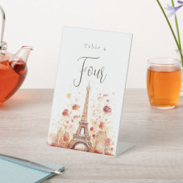 Die Tischnummer Parisienne Wedding Sockelschild