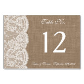 Die Tischnummern der Burlap- und Lace-Collection (Rückseite)
