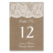 Die Tischnummern der Burlap- und Lace-Collection (Vorderseite)