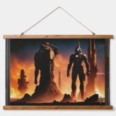 Die Titans von Arkeros AI Concept Art von Xzendor7 Wandteppich Mit Holzrahmen (Vorne)