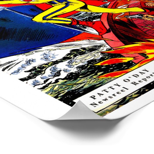 Die Titelseite des Comic Flame von By Lou Fine Poster (Ecke)