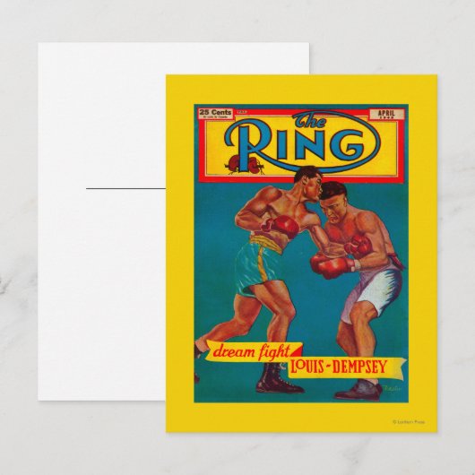 Die Titelseite des Ring Magazine Postkarte (Vorne/Hinten)