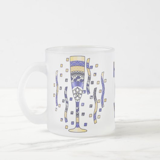 Die Toast-Tasse des Neujahrs Mattglastasse (Links)