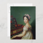 Die Tochter des Künstlers im Clavichord Postkarte (Vorne/Hinten)