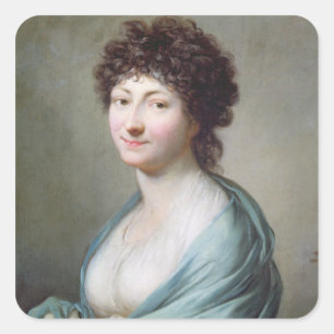 Die Tochter: Portrait von Caroline Susanne Graff Quadratischer Aufkleber