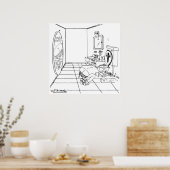 Die Toilette ist von einem Hintern des Klempners b Poster (Küche)