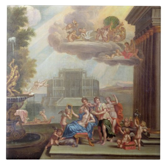 Die Toilette von Venus, 18. Jahrhundert Fliese (Vorderseite)