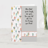 Die Tonsillen werden für Kinder mit Eiscremekons g Dankeskarte (Vorderseite)