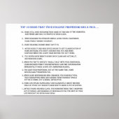 Die Top 10 Zeichen, die Ihr Professor mit einem Do Poster (Vorne)