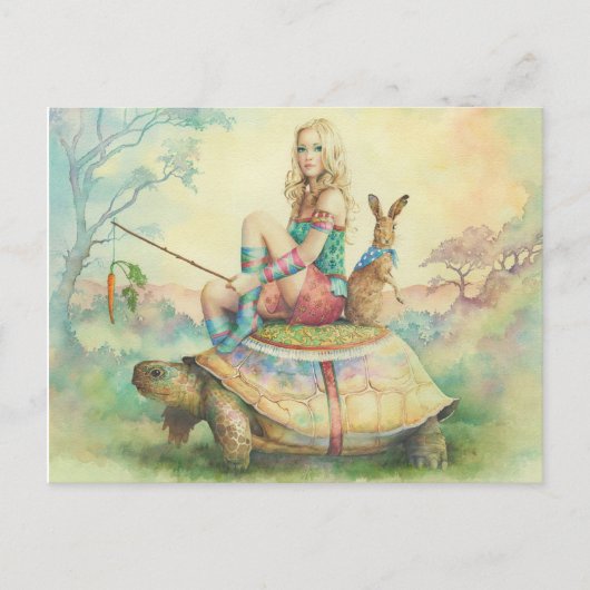 "Die Tortoise und der Hase" von Schotte Howden Postkarte (Vorderseite)