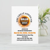 Die Total Solar Eclipse 3/29/2025 USA Einladung (Stehend Vorderseite)