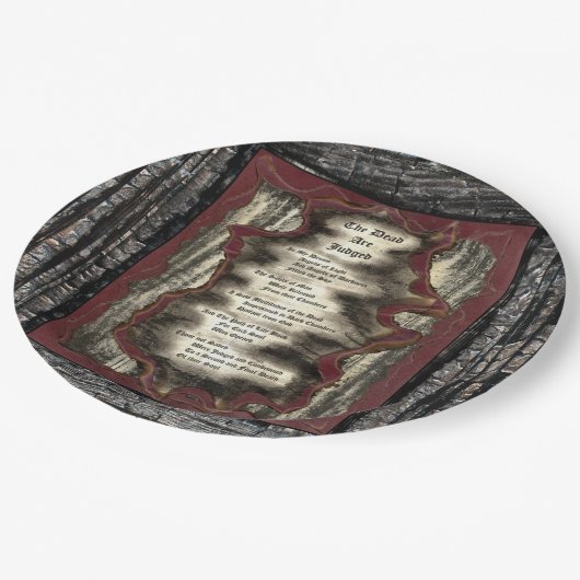 Die Toten werden beurteilt Pappteller (Schrägansicht)