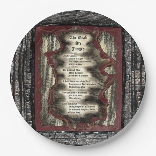 Die Toten werden beurteilt Pappteller (Vorderseite)