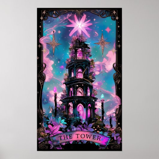 Die Tower Tarot Card Hexenmeisterin Poster (Vorne)