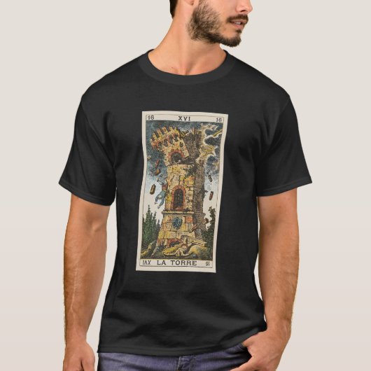 Die Tower Tarot Card Xvi T-Shirt (Vorderseite)