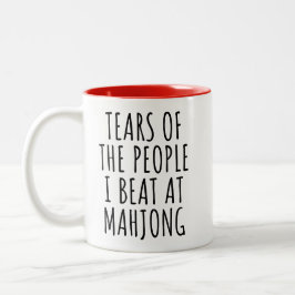 Die Tränen der Leute, die ich bei Mahjong Funny ge Zweifarbige Tasse