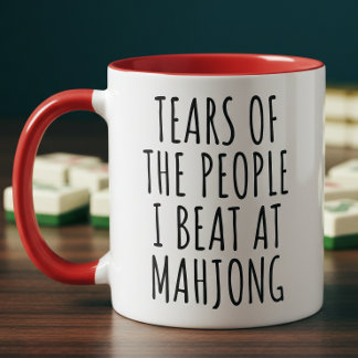 Die Tränen der Leute, die ich bei Mahjong Funny ge Zweifarbige Tasse
