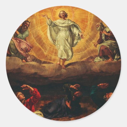 Die Transformation Jesu Christi Runder Aufkleber (Vorderseite)
