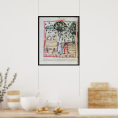 Die Traubenernte aus dem 13. Jahrhundert Poster (Küche)