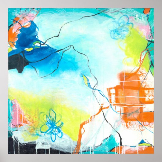 Die Träume - Abstrakte Ausdruckskunst auf dem Plat Poster (Vorne)