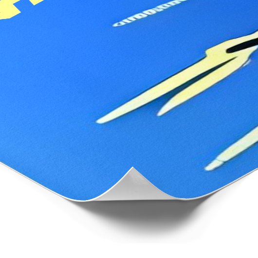 Die Träume am Meer. Mädchen mit chinesischem Hut. Poster (Ecke)