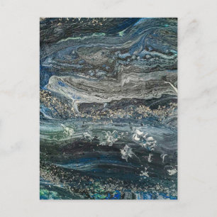 Die Träume der 20 abstrakten Gemälde des Ozeans Postkarte