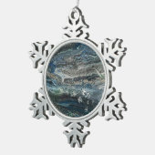 Die Träume der abstrakten Keramik des Ozeans 20 Schneeflocken Zinn-Ornament (Rechts)