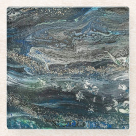 Die Träume der abstrakten Malerei des Ozeans 20 Glasuntersetzer