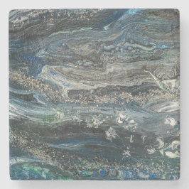 Die Träume der abstrakten Malerei des Ozeans 20 Steinuntersetzer