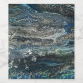 Die Träume der abstrakten Malerei des Ozeans 20 Weinetikett (Einzelnes Label)