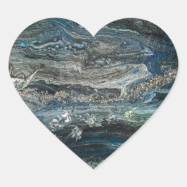 Die Träume des Ozeans 20 abstrakte Gemälde Meeresg Herz-Aufkleber