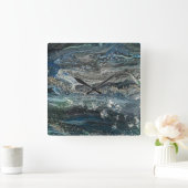 Die Träume des Ozeans 20 abstrakte Gemälde Meeresg Quadratische Wanduhr (Zuhause)