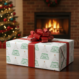 Die Träume eines weißen Weihnachtswappenpapiers Geschenkpapier