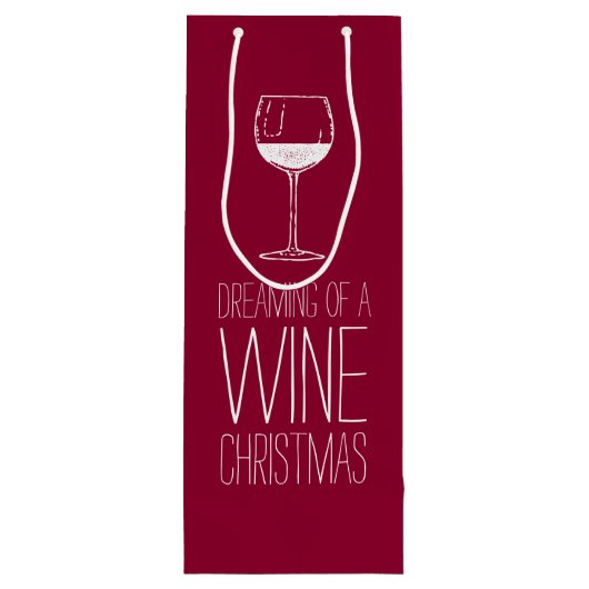 Die Träume von einem Wein Weihnachten | Roter und Geschenktüte Für Weinflaschen (Rückseite)