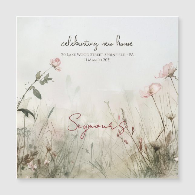 Die traumhafte Aussicht auf Frühlingsblumen Magnetkarte (Vorderseite)