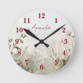 Die traumhafte Aussicht auf Frühlingsblumen Runde Wanduhr (Vorderseite)