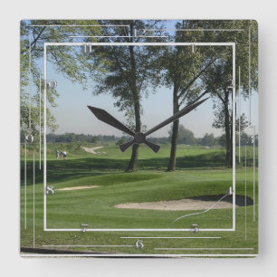 Die TraumWanduhr des Golfspielers Quadratische Wanduhr