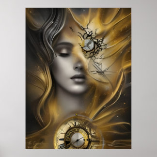 Die Traumzeit - KI-Fantasy-Digitalkunst-Druck Poster