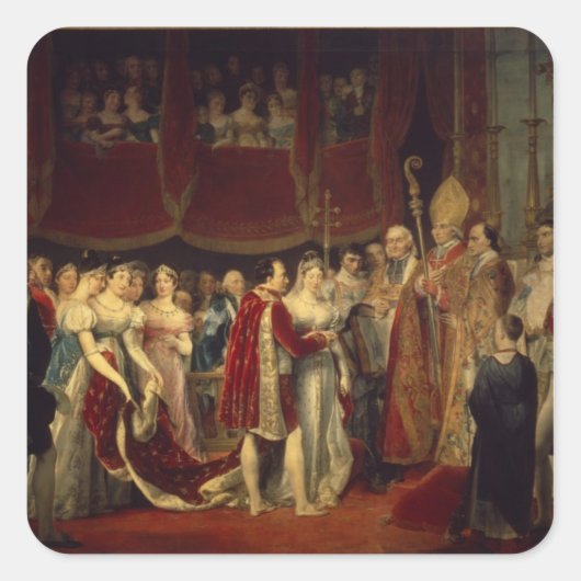 Die Trauung Quadratischer Aufkleber (Vorderseite)