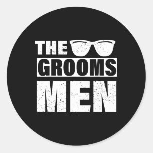 Die Trauzeuge Bachelor Party Stag Gag Mens F Runder Aufkleber