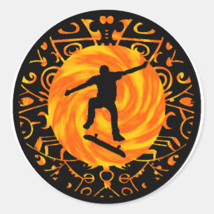 DIE TRE DREHEN UM RUNDER AUFKLEBER