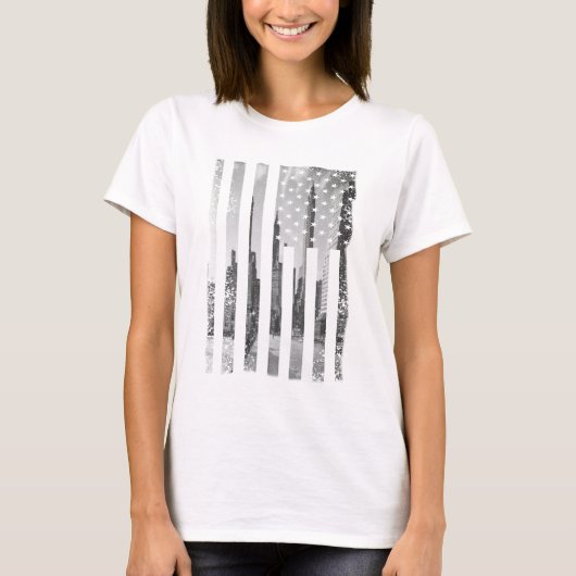 Die trendige und Coole "Distressed Citycape" ameri T-Shirt (Vorderseite)