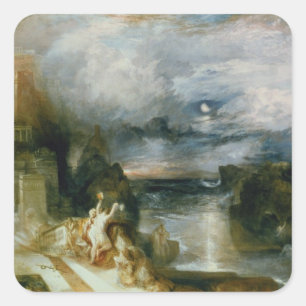 Die Trennung des Heldes und des Leander (Öl auf Quadratischer Aufkleber