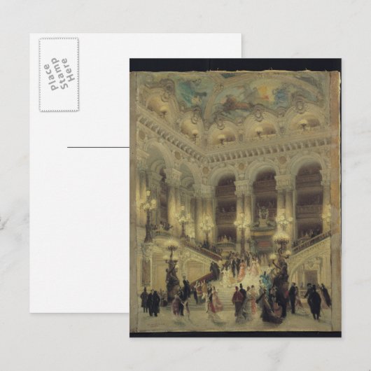 Die Treppe der Oper, 1877 Postkarte (Vorne/Hinten)