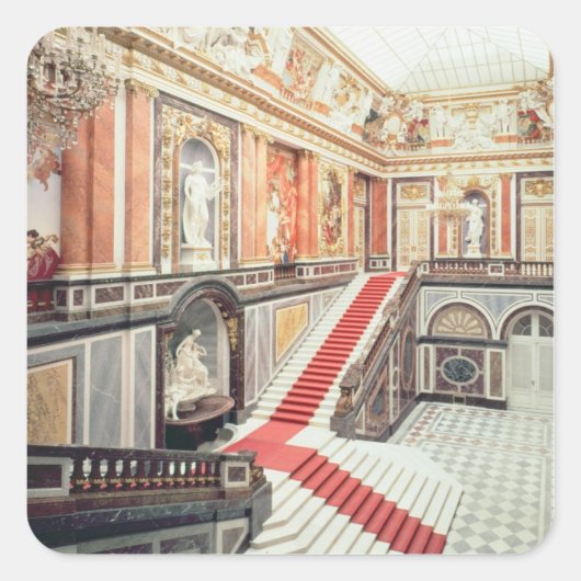 Die Treppe des Staat Quadratischer Aufkleber (Vorderseite)