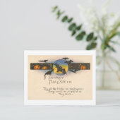 Die Tricks von Halloween Vintag Postkarte (Stehend Vorderseite)