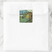 Die Trinquetaille-Brücke von Vincent van Gogh Quadratischer Aufkleber (Tasche)