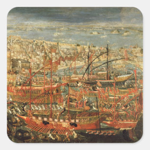 Die triumphierende Rückkehr von Doge Francesco Quadratischer Aufkleber